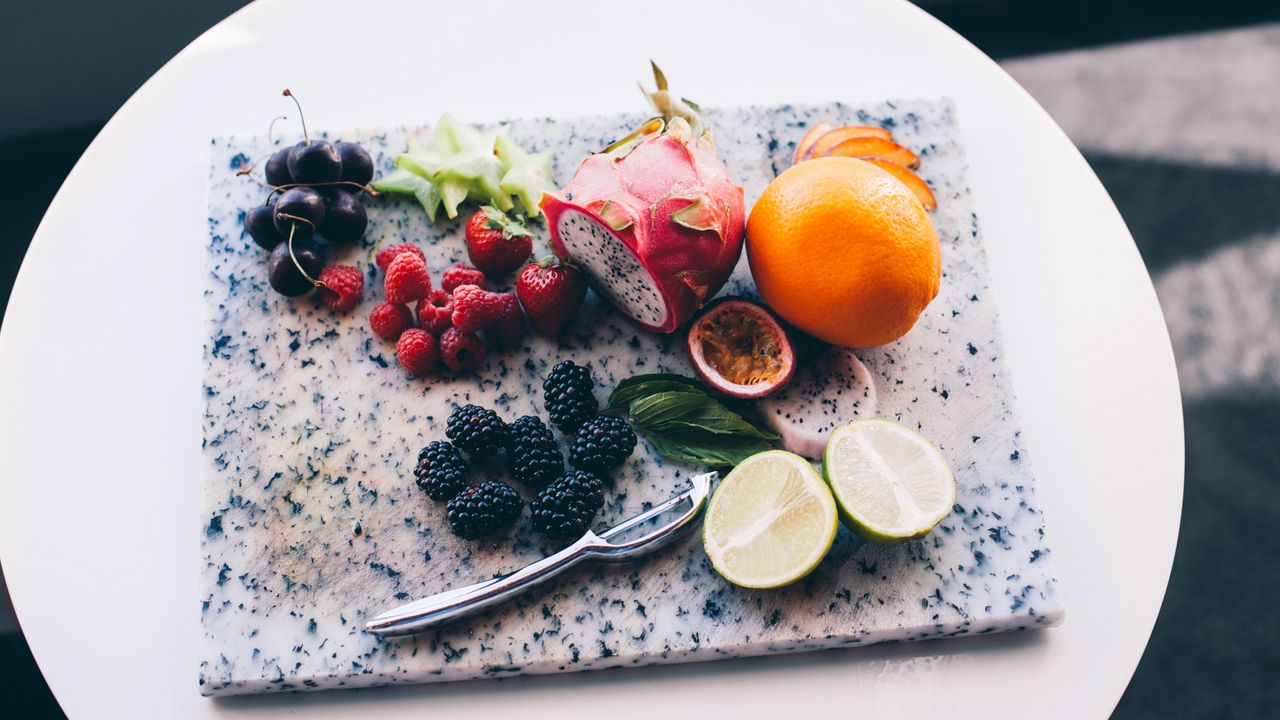 Wallpaper fruits, berries, cutting board, exotic