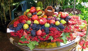 Preview wallpaper fruits, berries, table, a lot of