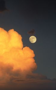 Preview wallpaper full moon, cloud, moon, sky