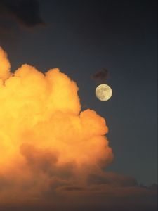 Preview wallpaper full moon, cloud, moon, sky