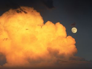 Preview wallpaper full moon, cloud, moon, sky