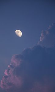 Preview wallpaper full moon, moon, clouds, sky