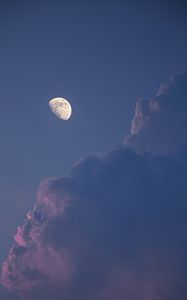 Preview wallpaper full moon, moon, clouds, sky
