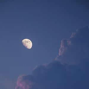 Preview wallpaper full moon, moon, clouds, sky