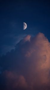 Preview wallpaper full moon, moon, clouds, sunset, sky
