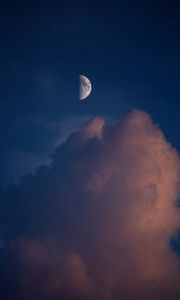 Preview wallpaper full moon, moon, clouds, sunset, sky