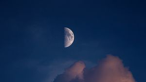 Preview wallpaper full moon, moon, clouds, sunset, sky
