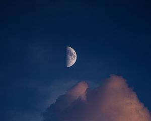 Preview wallpaper full moon, moon, clouds, sunset, sky