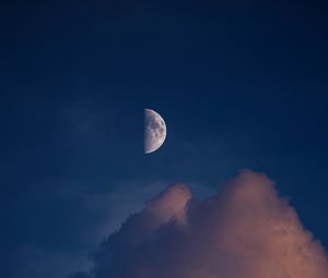 Preview wallpaper full moon, moon, clouds, sunset, sky