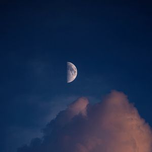 Preview wallpaper full moon, moon, clouds, sunset, sky