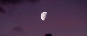 Preview wallpaper full moon, moon, clouds, sky, sunset