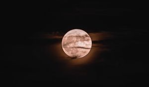 Preview wallpaper full moon, moon, clouds, night, dark