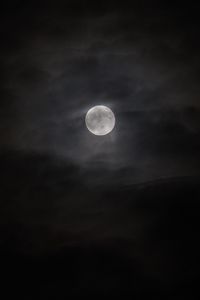 Preview wallpaper full moon, moon, clouds, night, bw