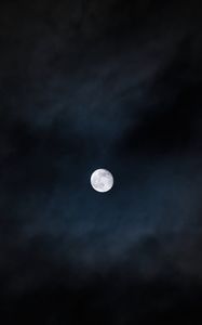 Preview wallpaper full moon, moon, clouds, night, darkness