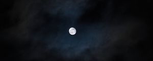 Preview wallpaper full moon, moon, clouds, night, darkness