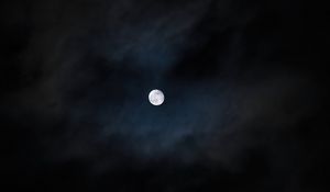 Preview wallpaper full moon, moon, clouds, night, darkness