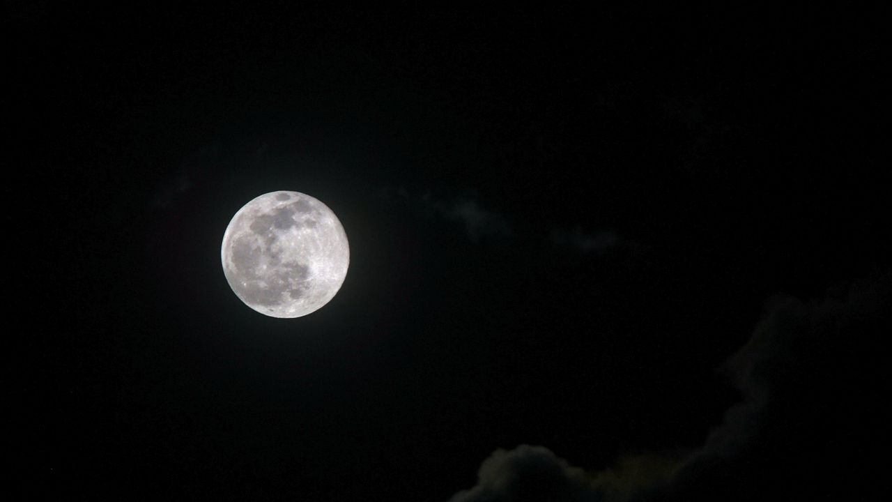 Wallpaper full moon, moon, clouds, night