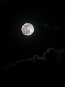 Preview wallpaper full moon, moon, clouds, night