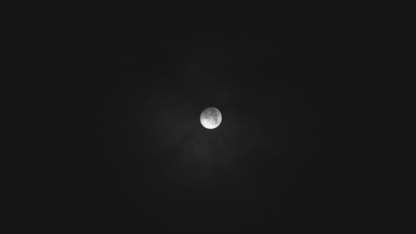 Download wallpaper 1366x768 full moon, moon, night, sky tablet, laptop