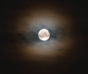 Preview wallpaper full moon, moon, night, clouds