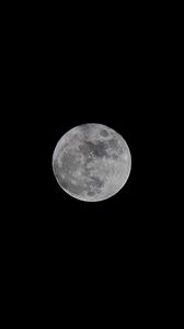 Preview wallpaper full moon, moon, night, sky, black and white, black