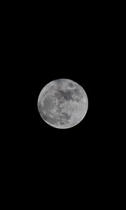 Preview wallpaper full moon, moon, night, sky, black and white, black