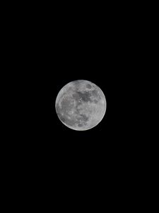 Preview wallpaper full moon, moon, night, sky, black and white, black