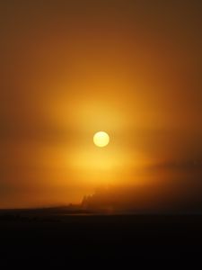 Preview wallpaper full moon, moon, night, fog, nature
