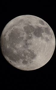 Preview wallpaper full moon, moon, planet, craters, dark
