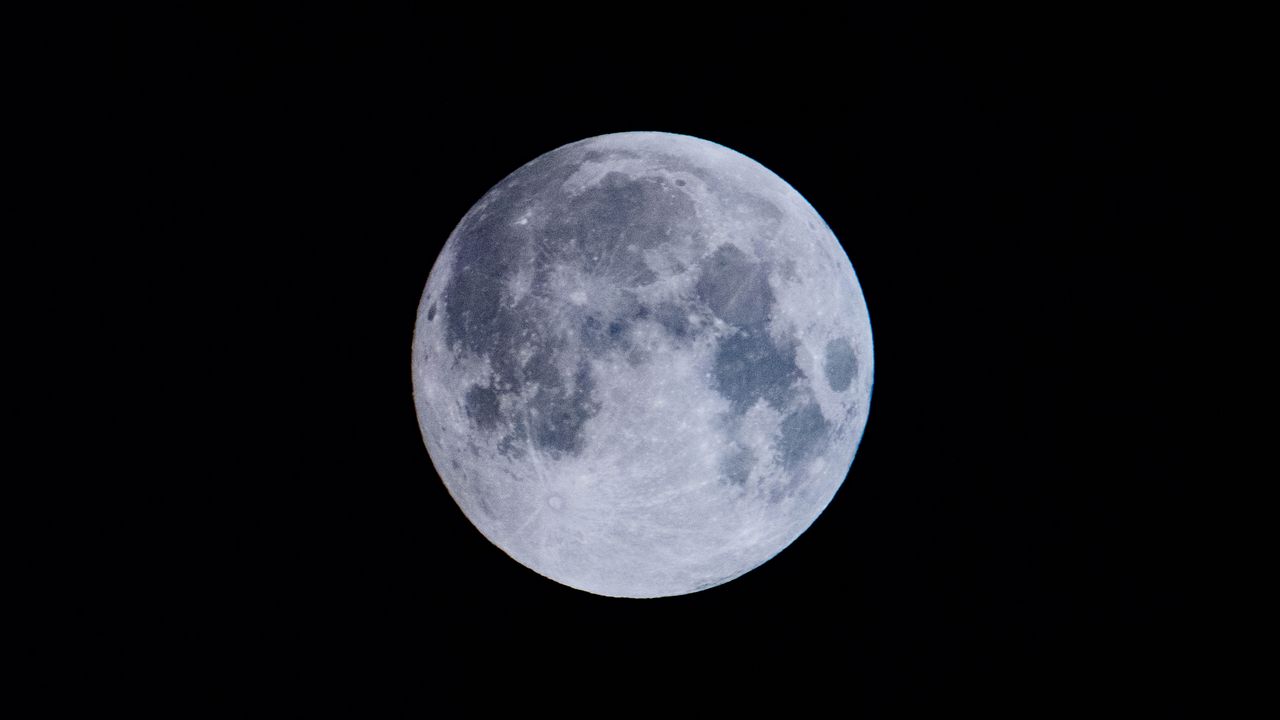 Wallpaper full moon, moon, satellite, space