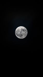 Preview wallpaper full moon, moon, satellite, sky, night, dark, bw