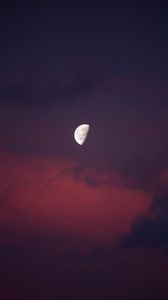 Preview wallpaper full moon, moon, sky, night, pink