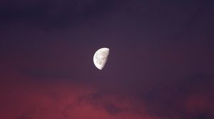 Preview wallpaper full moon, moon, sky, night, pink