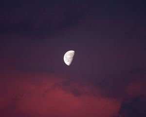 Preview wallpaper full moon, moon, sky, night, pink