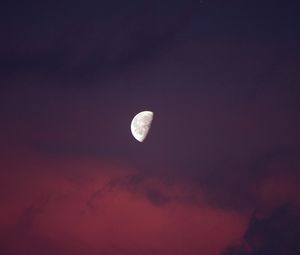 Preview wallpaper full moon, moon, sky, night, pink