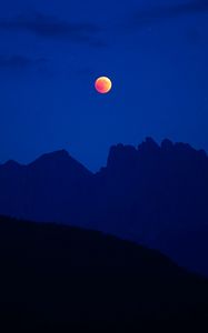 Preview wallpaper full moon, mountains, outlines, sky, karneid, italy