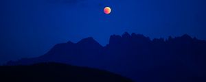 Preview wallpaper full moon, mountains, outlines, sky, karneid, italy