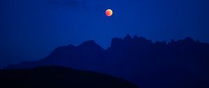 Preview wallpaper full moon, mountains, outlines, sky, karneid, italy