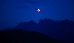 Preview wallpaper full moon, mountains, outlines, sky, karneid, italy