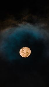 Preview wallpaper full moon, night, moon, dark, clouds