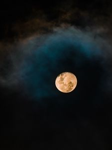 Preview wallpaper full moon, night, moon, dark, clouds