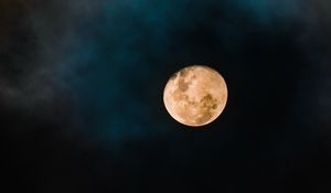 Preview wallpaper full moon, night, moon, dark, clouds