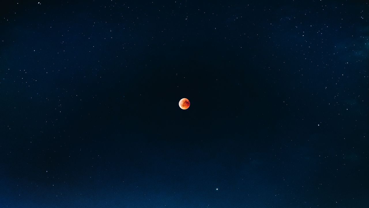 Wallpaper full moon, red moon, eclipse, fiery moon
