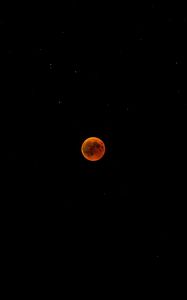 Preview wallpaper full moon, red moon, eclipse, starry sky, night