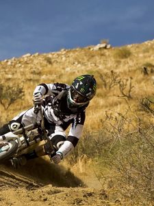 Preview wallpaper fullface, cycling, downhill, fox, mtb, freeride, led, bicycle