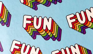 Preview wallpaper fun, words, inscription, rainbow, pattern