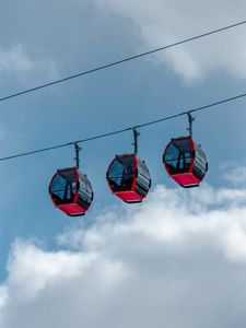 Preview wallpaper funicular, cable car, cabins, sky