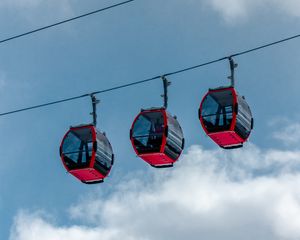 Preview wallpaper funicular, cable car, cabins, sky