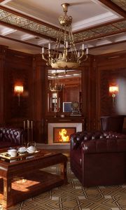 Preview wallpaper furniture, room, fireplace, wooden, armchair, comfort