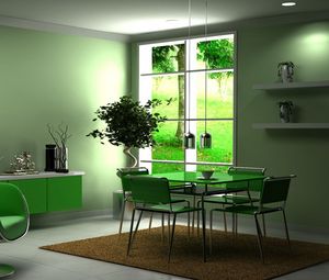 Preview wallpaper furniture, table, interior design, style, green